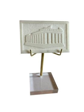 Parthenon in a square white...