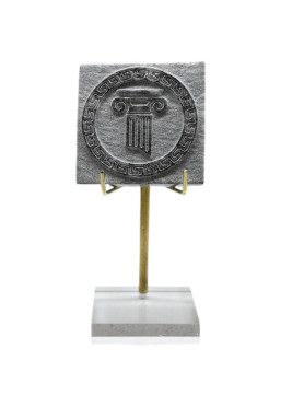 Ionic column with a carved...