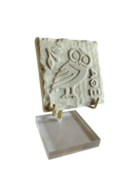 Owl in unprocessed gray marble